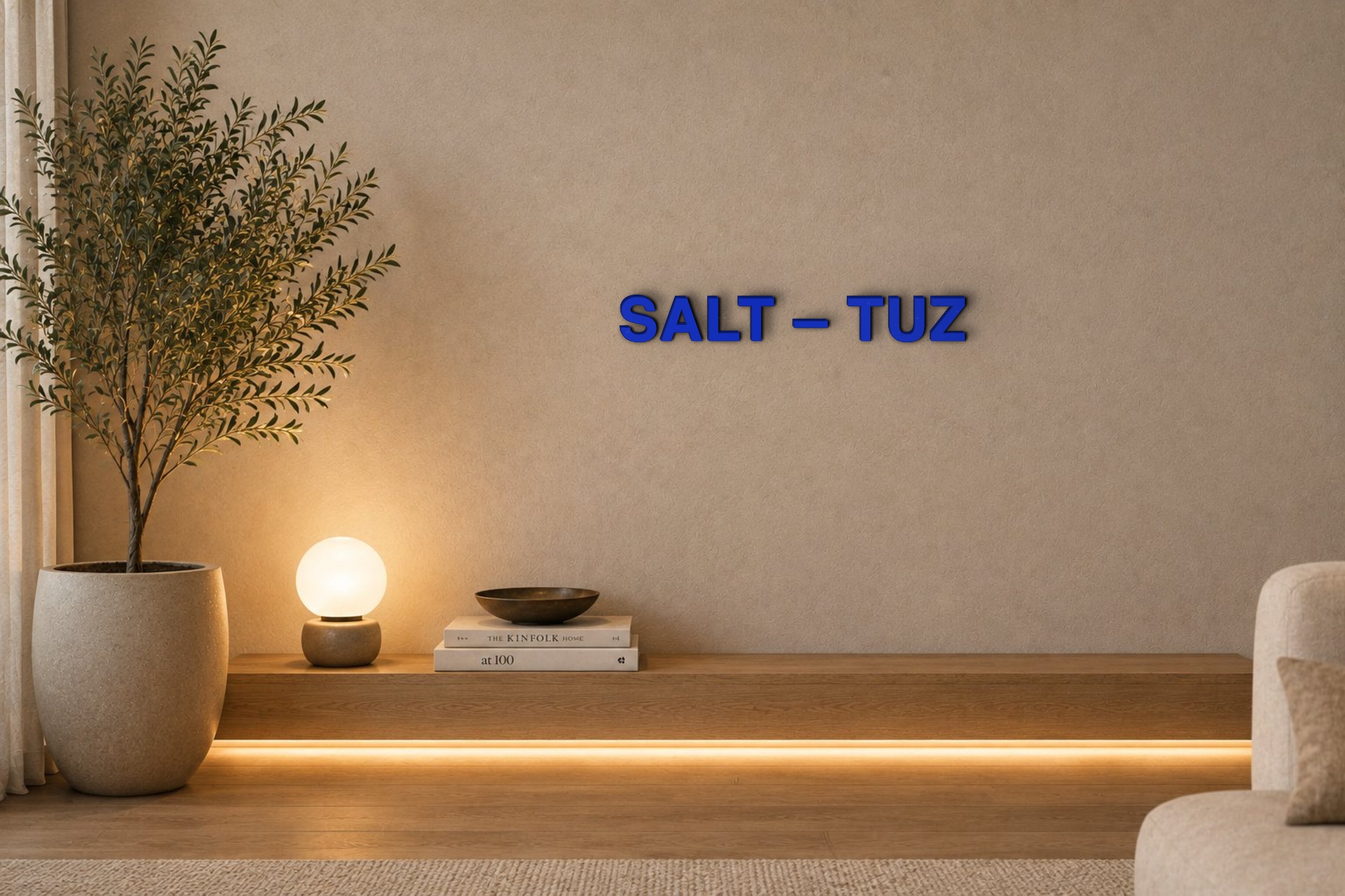 SALT – TUZ Özel 3D Tasarım Duvar Yazısı (navy blue) - 5 cm Yükseklik