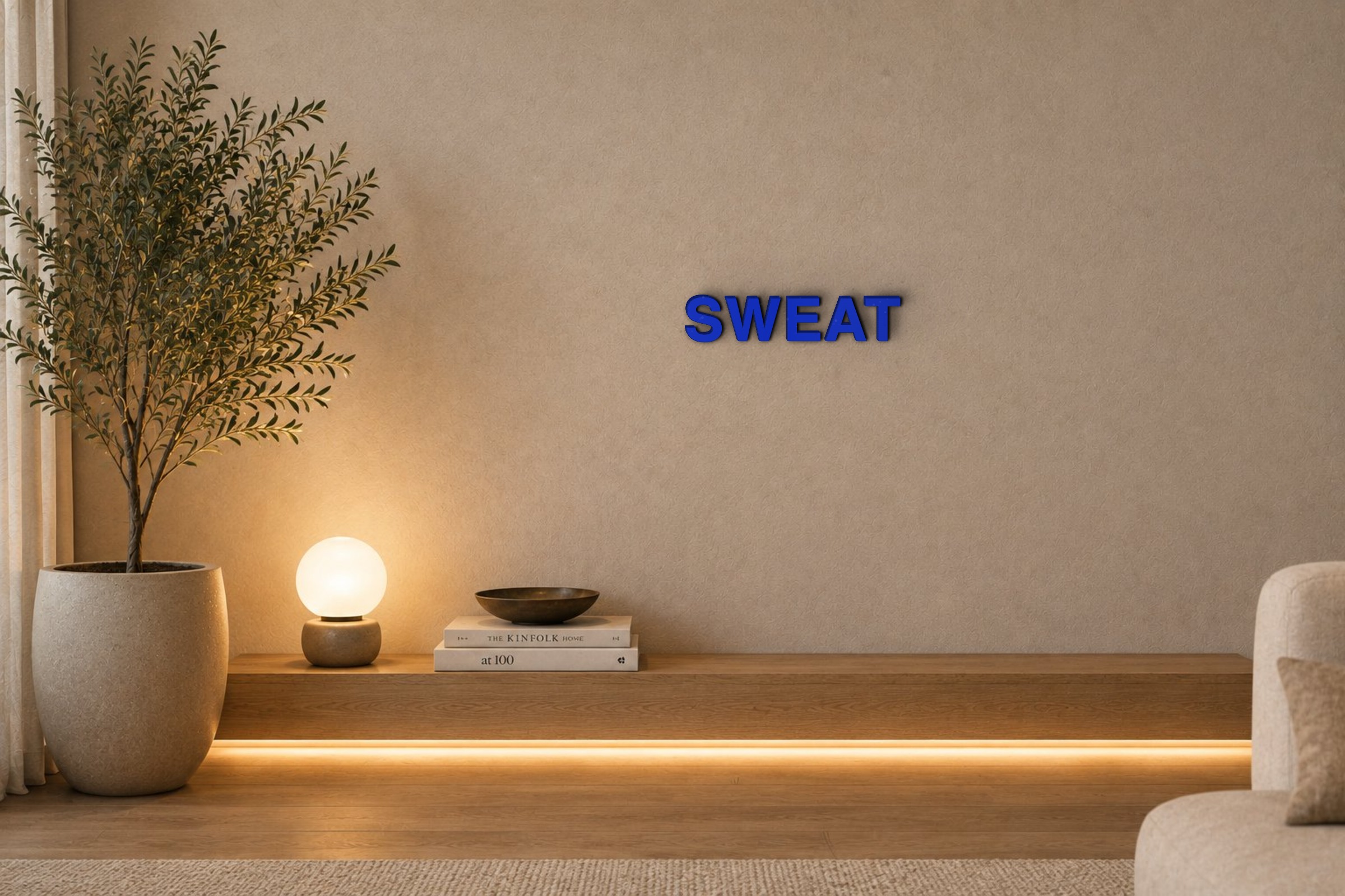 SWEAT Özel 3D Tasarım Duvar Yazısı (navy blue) - 5 cm Yükseklik