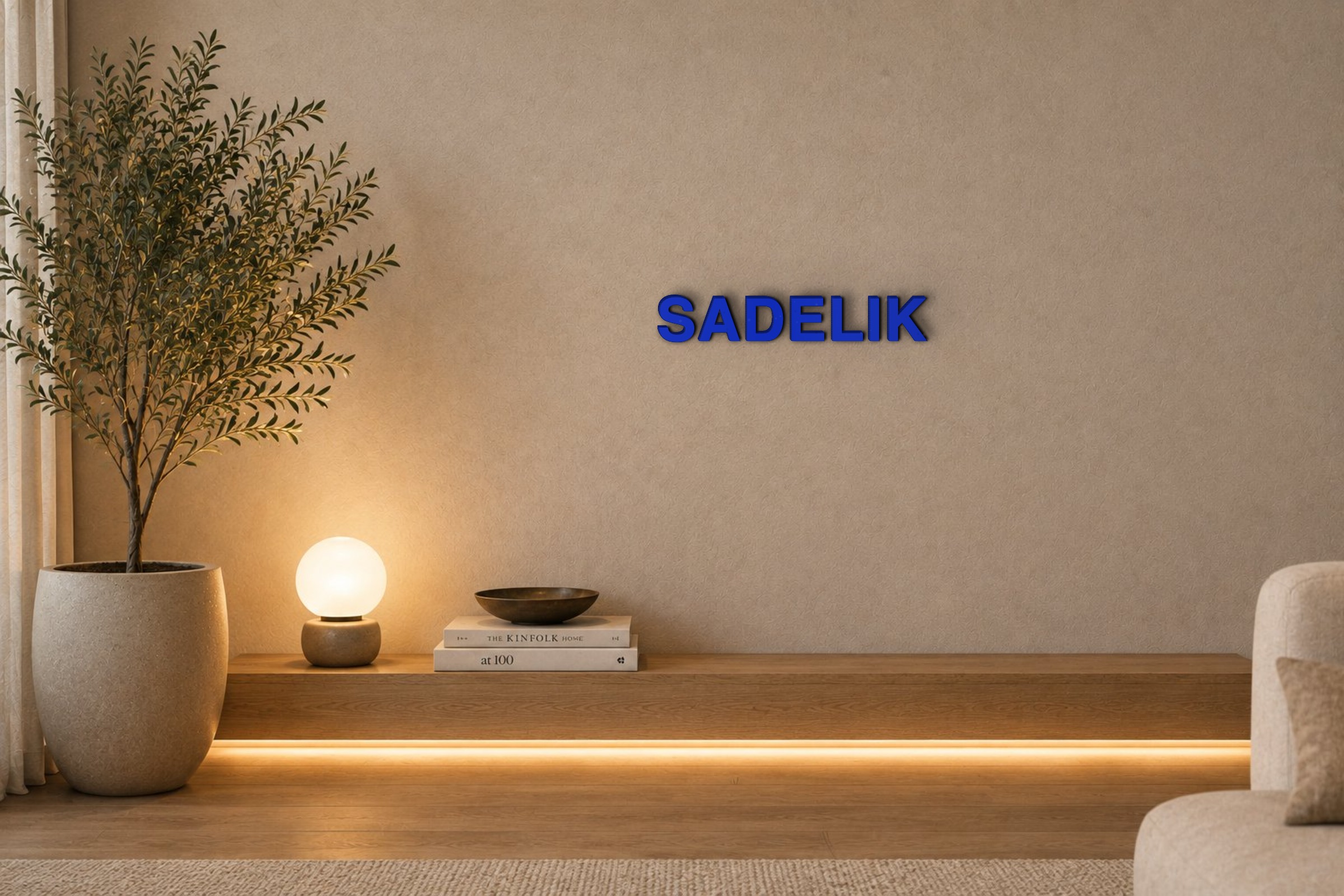 SADELIK Özel 3D Tasarım Duvar Yazısı (navy blue) - 5 cm Yükseklik