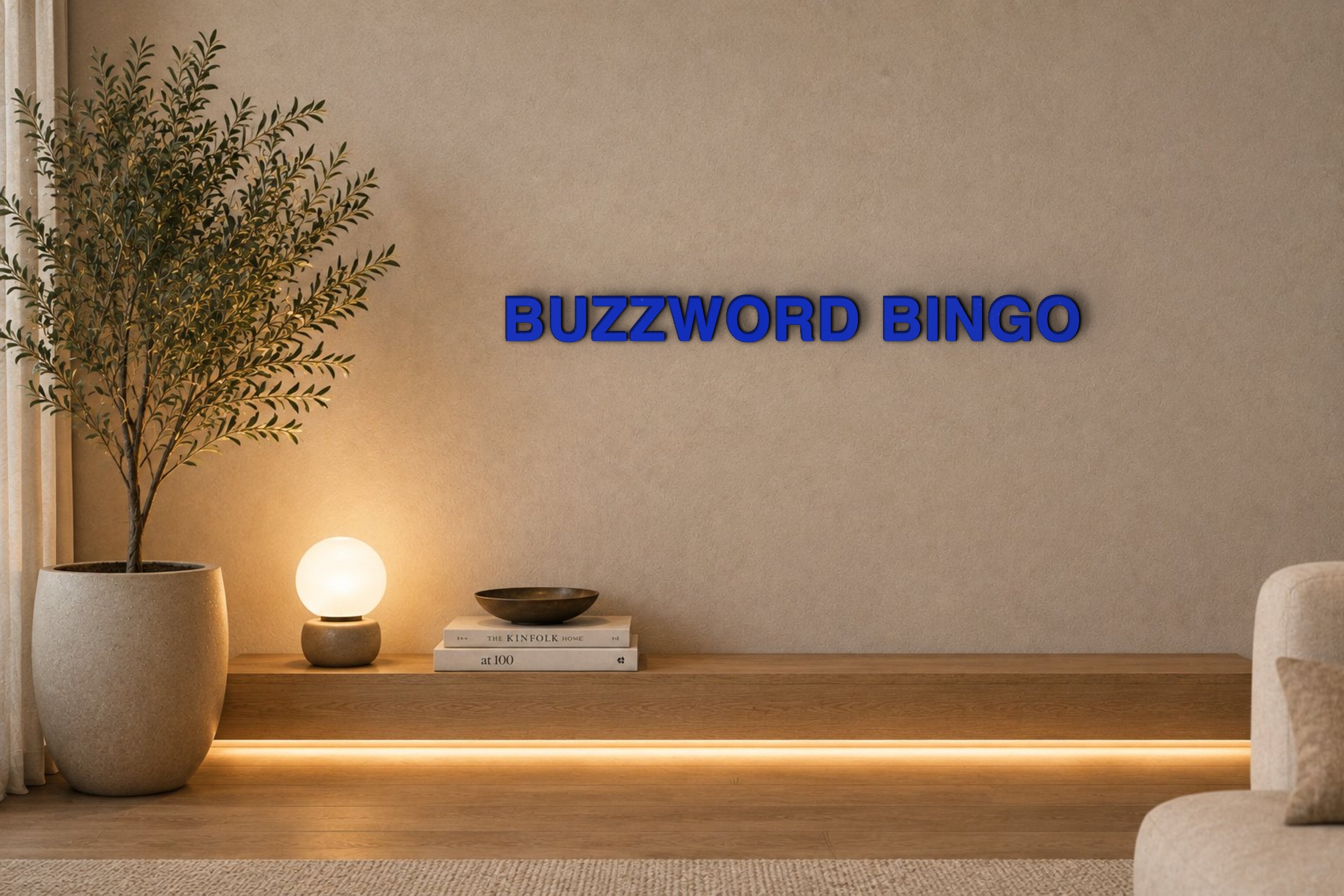 BUZZWORD BINGO Özel 3D Tasarım Duvar Yazısı (navy blue) - 5 cm Yükseklik