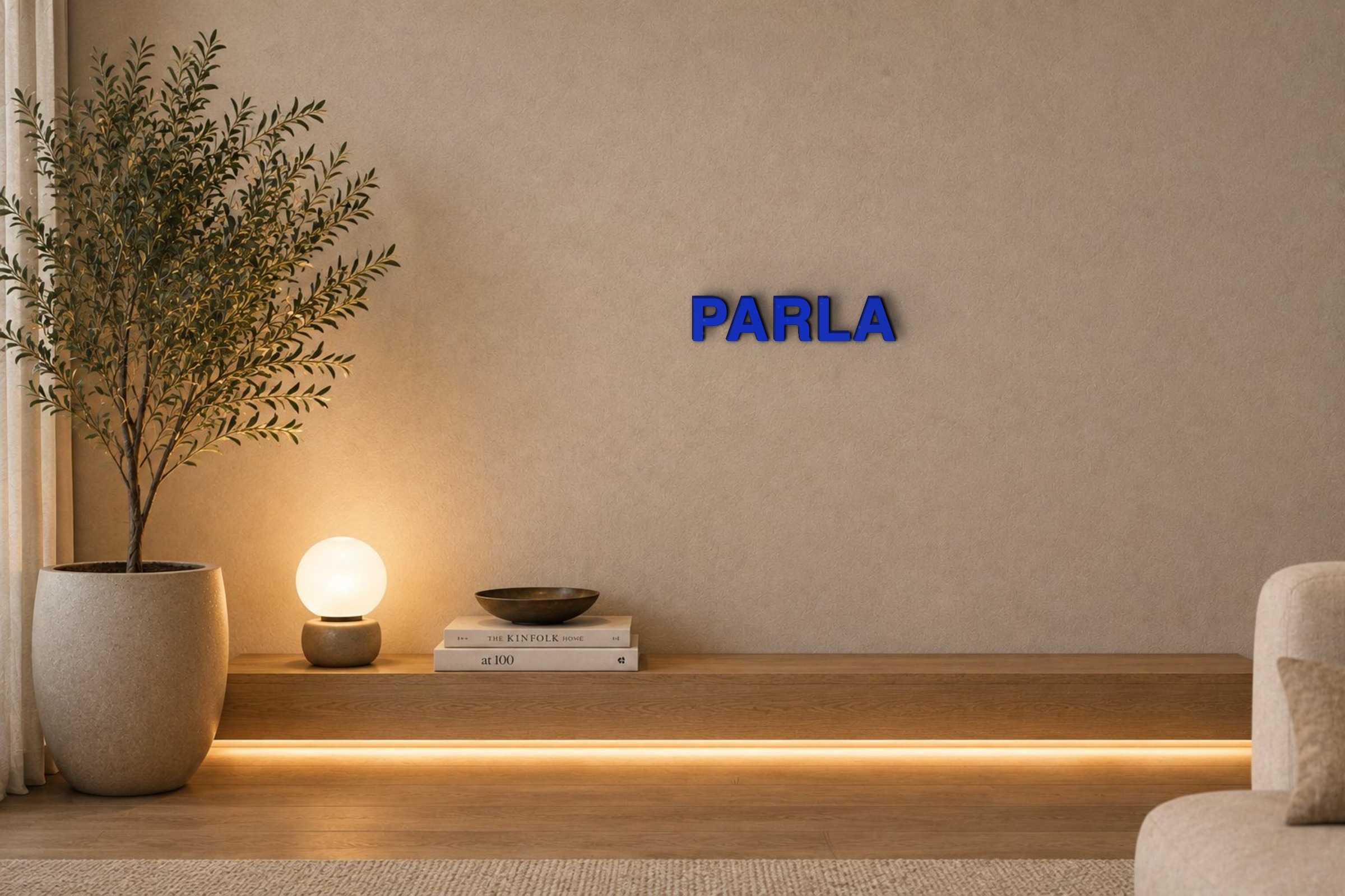 PARLA Özel 3D Tasarım Duvar Yazısı (navy blue) - 5 cm Yükseklik