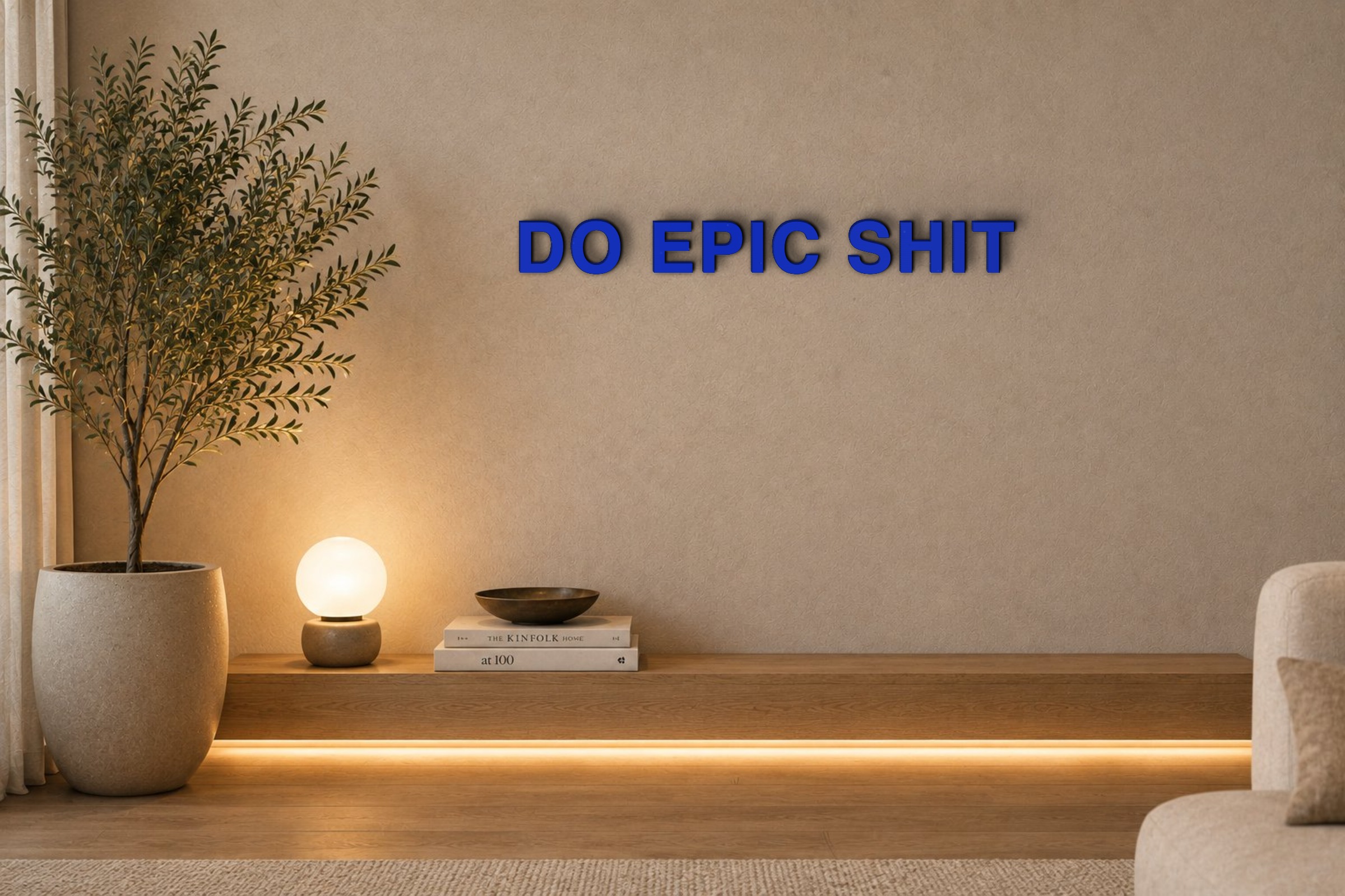 DO EPIC SHIT Özel 3D Tasarım Duvar Yazısı (navy blue) - 5 cm Yükseklik