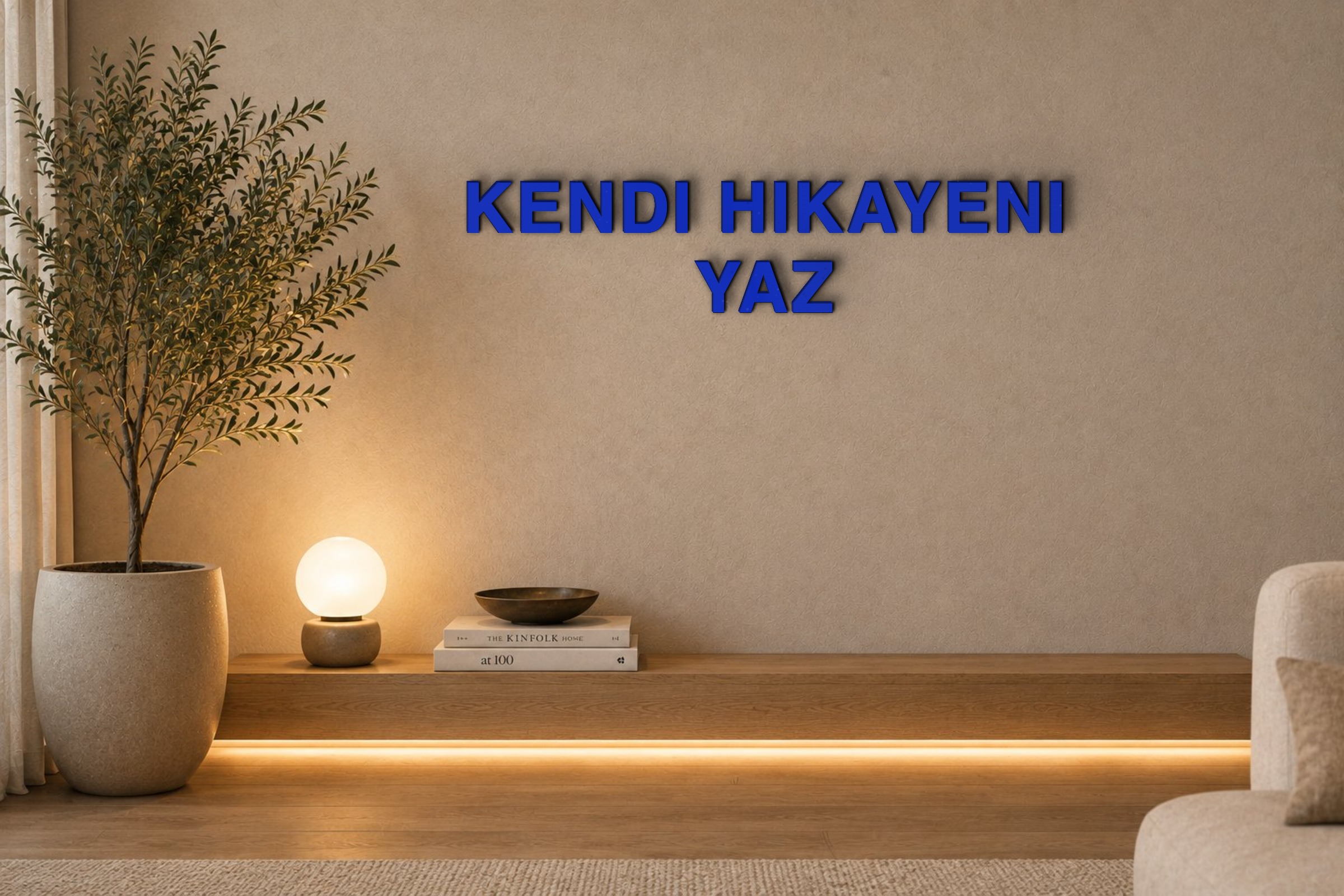 KENDI HIKAYENI YAZ Özel 3D Tasarım Duvar Yazısı (navy blue) - 5 cm Yükseklik