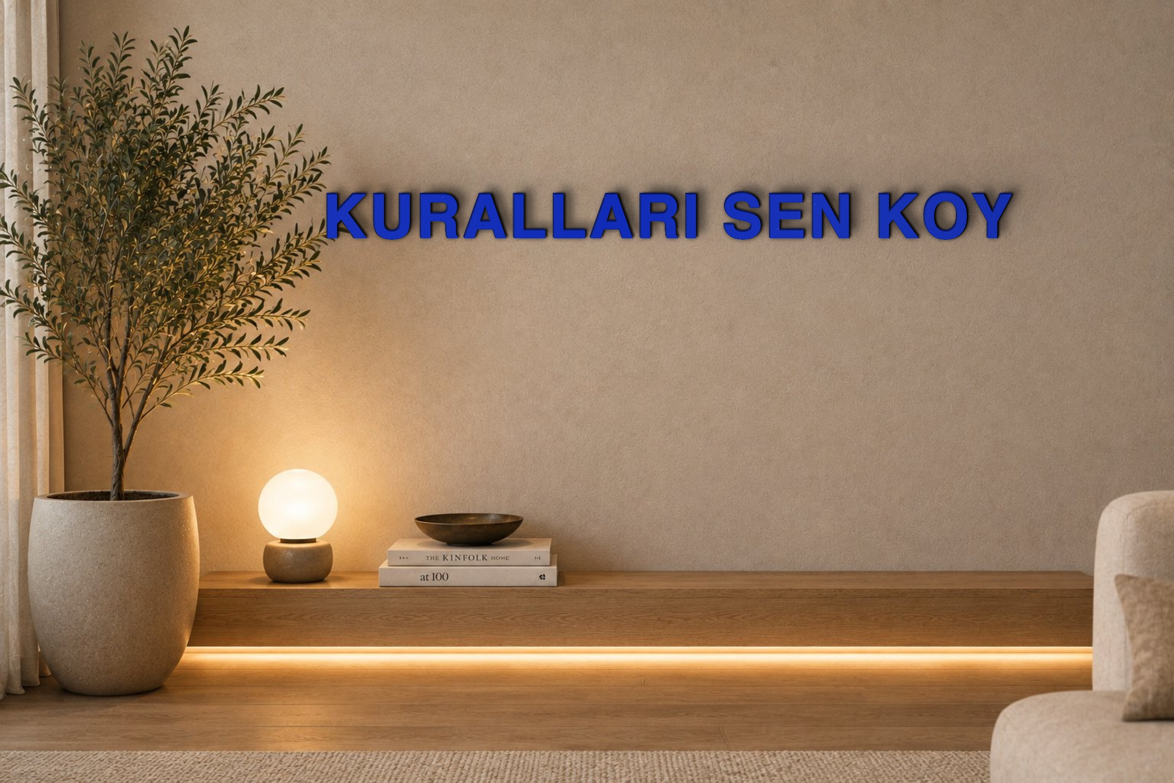 KURALLARI SEN KOY Özel 3D Tasarım Duvar Yazısı (navy blue) - 5 cm Yükseklik