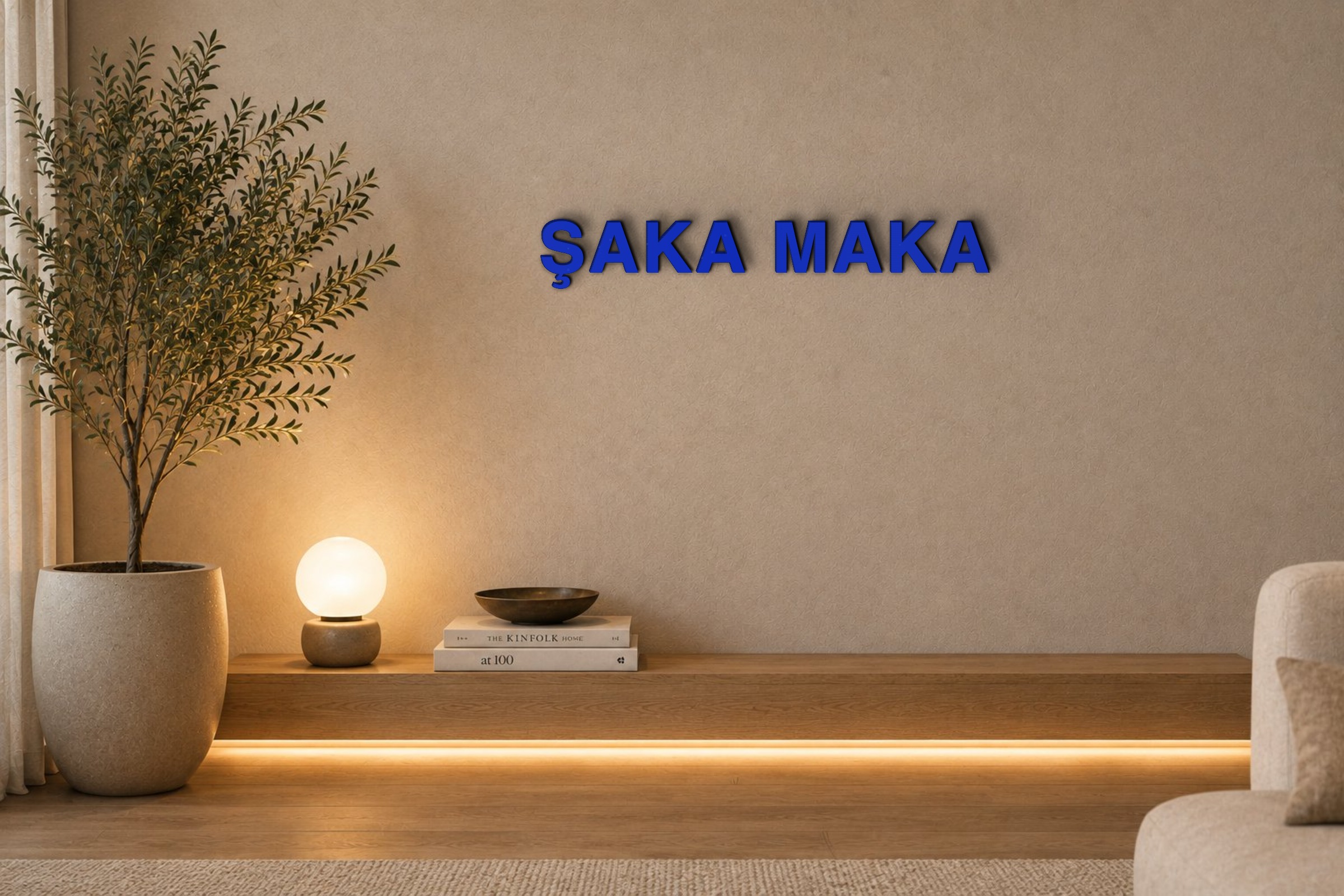 ŞAKA MAKA Özel 3D Tasarım Duvar Yazısı (navy blue) - 5 cm Yükseklik