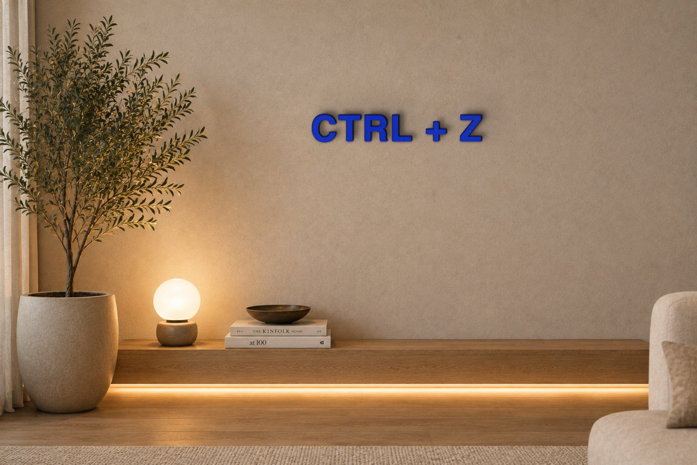 CTRL + Z Özel 3D Tasarım Duvar Yazısı (navy blue) - 5 cm Yükseklik
