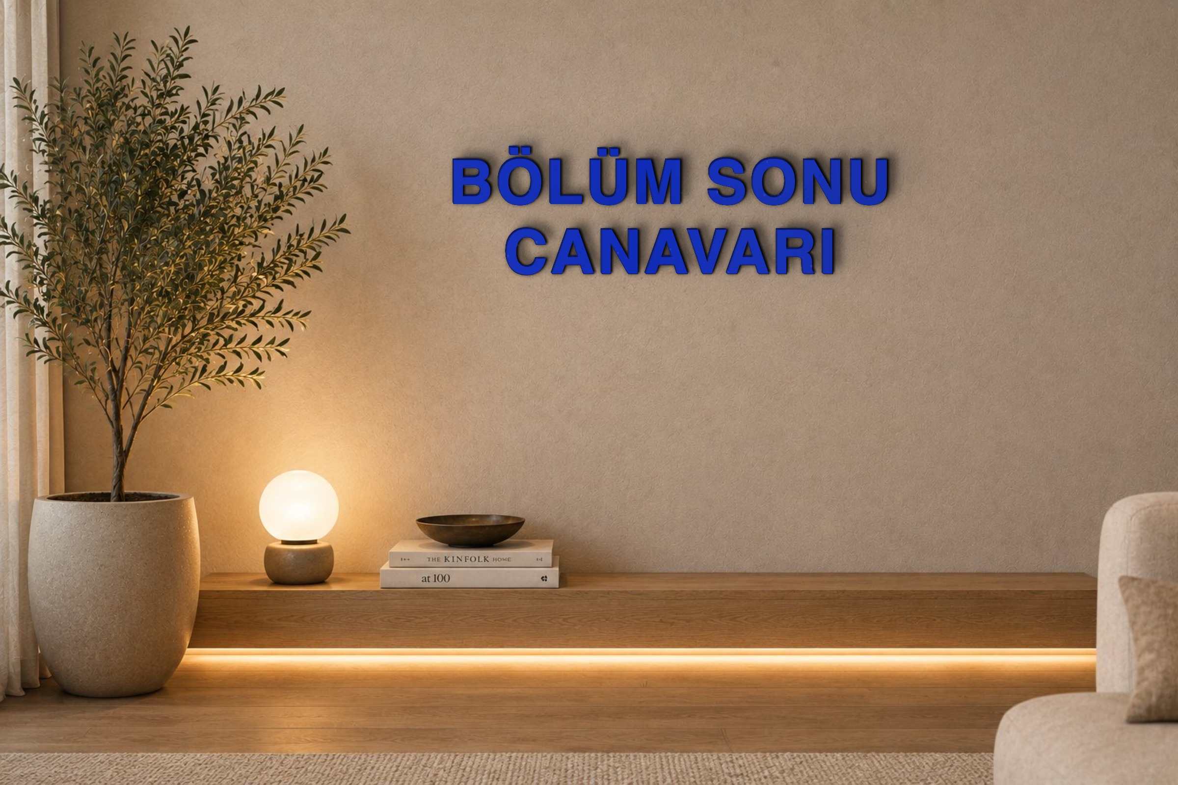 BÖLÜM SONU CANAVARI Özel 3D Tasarım Duvar Yazısı (navy blue) - 5 cm Yükseklik