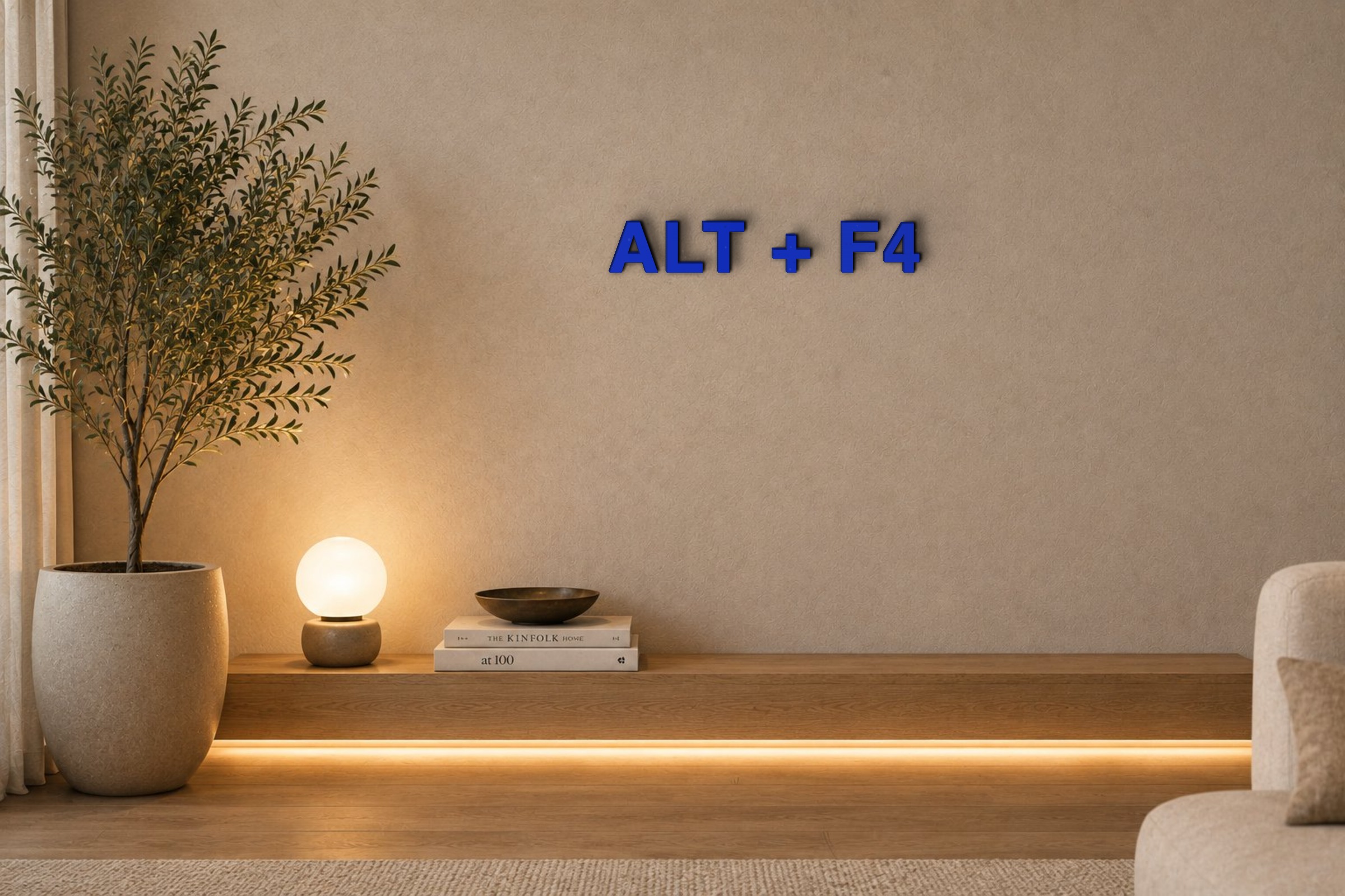 ALT + F4 Özel 3D Tasarım Duvar Yazısı (navy blue) - 5 cm Yükseklik