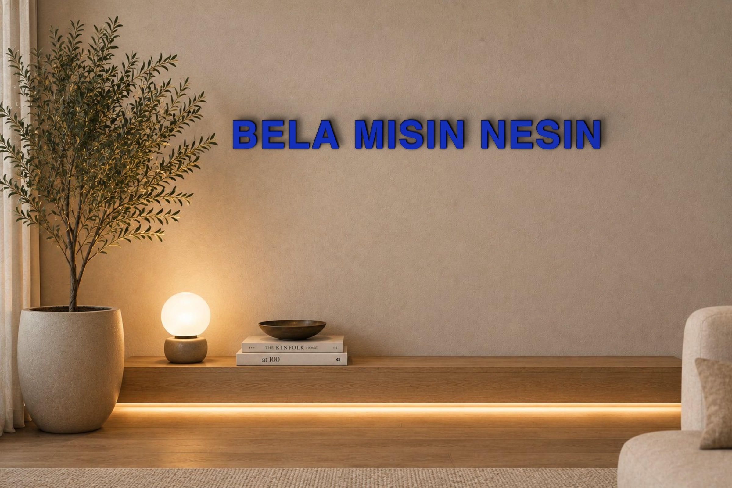 BELA MISIN NESIN Özel 3D Tasarım Duvar Yazısı (navy blue) - 5 cm Yükseklik