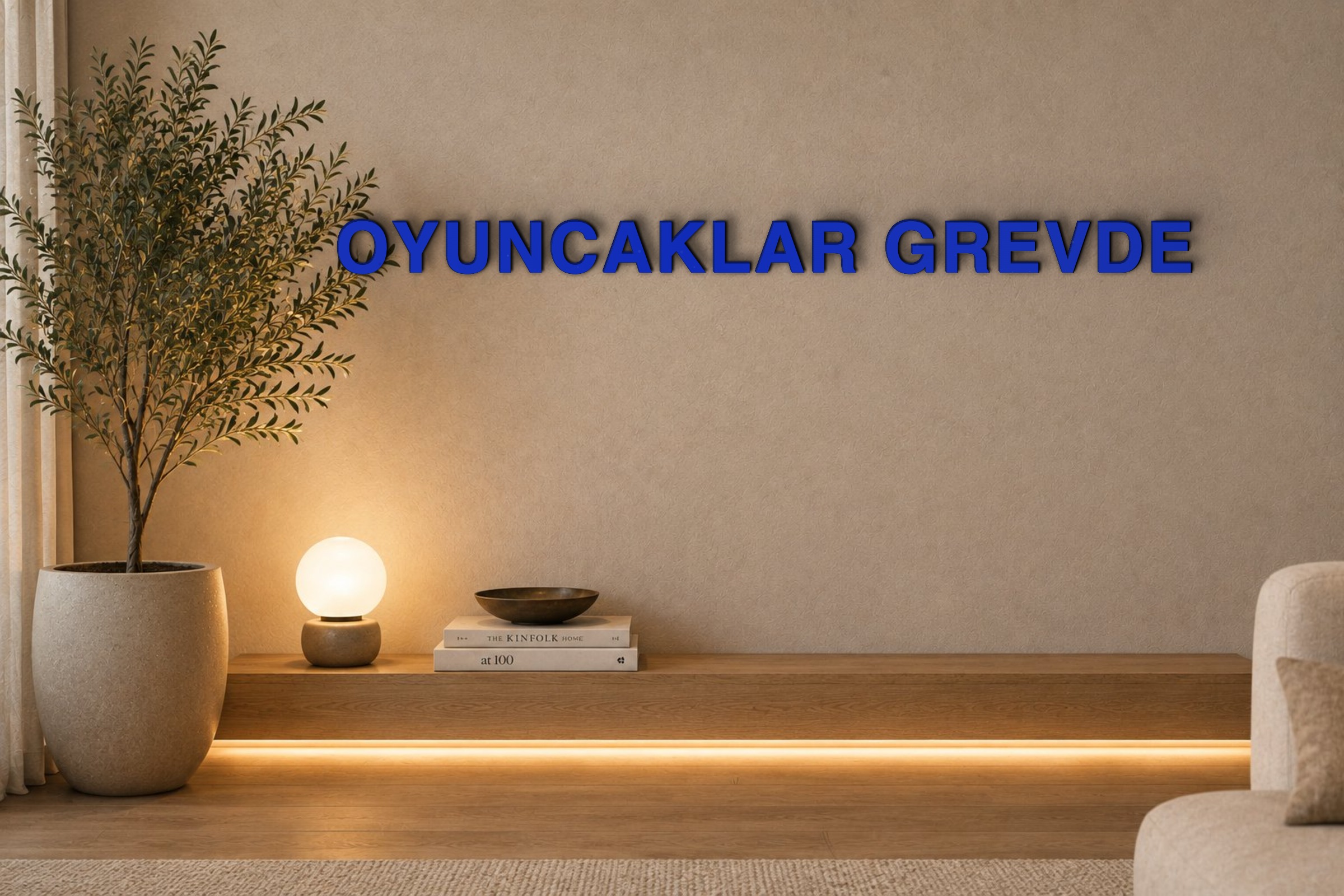 OYUNCAKLAR GREVDE Özel 3D Tasarım Duvar Yazısı (navy blue) - 5 cm Yükseklik