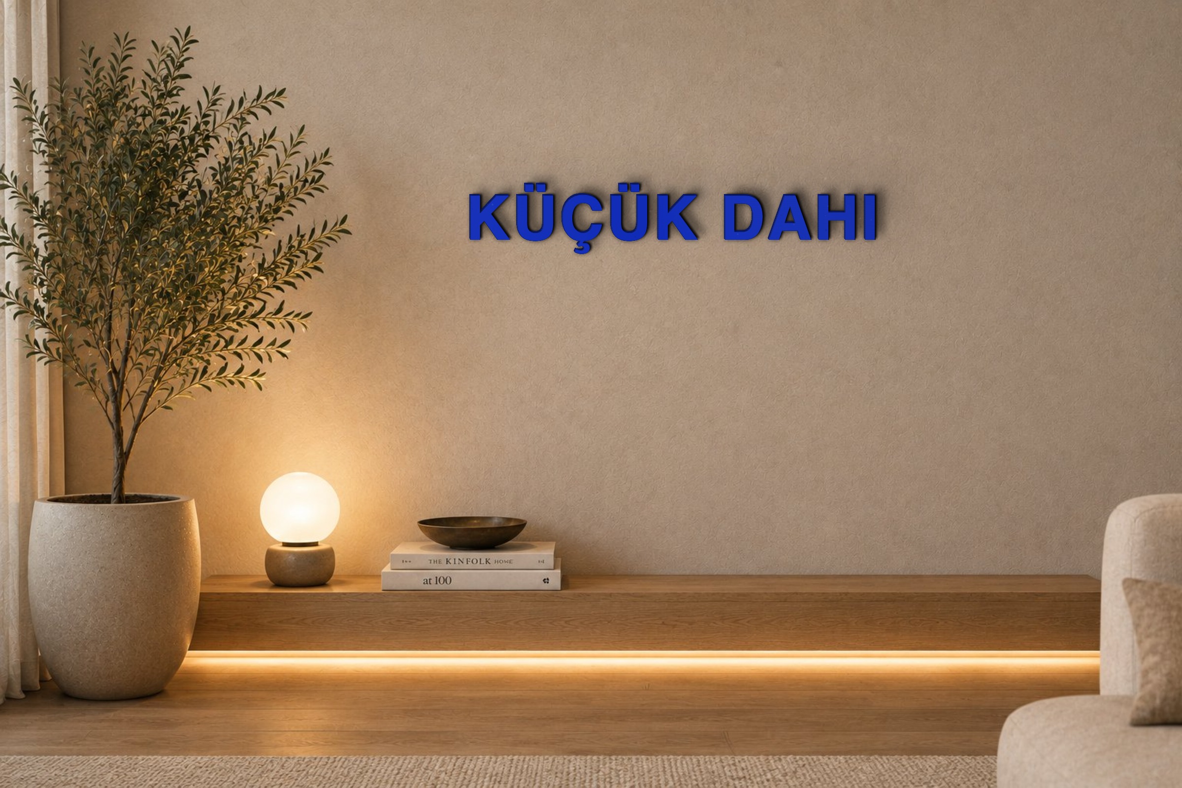KÜÇÜK DAHI Özel 3D Tasarım Duvar Yazısı (navy blue) - 5 cm Yükseklik