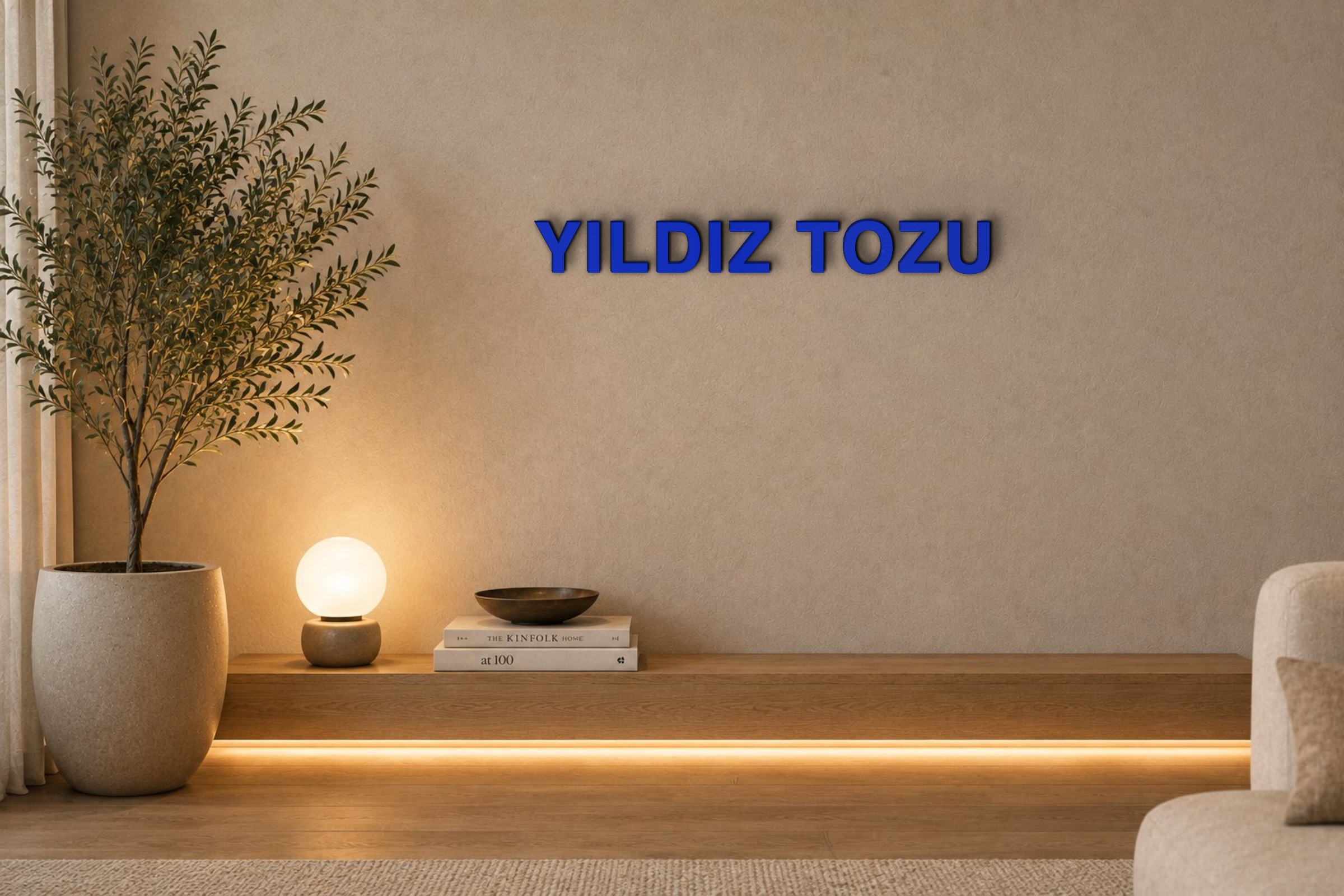 YILDIZ TOZU Özel 3D Tasarım Duvar Yazısı (navy blue) - 5 cm Yükseklik