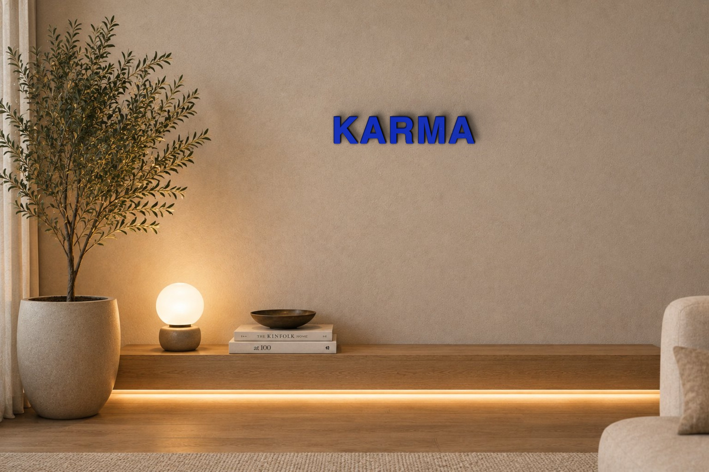 KARMA Özel 3D Tasarım Duvar Yazısı (navy blue) - 5 cm Yükseklik