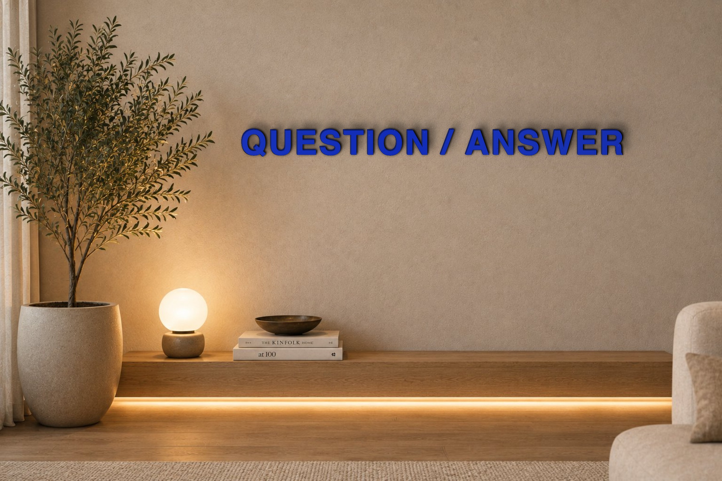 QUESTION / ANSWER Özel 3D Tasarım Duvar Yazısı (navy blue) - 5 cm Yükseklik