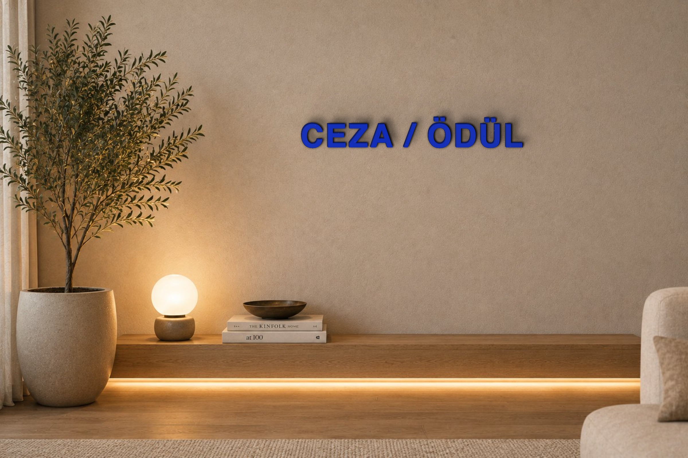 CEZA / ÖDÜL Özel 3D Tasarım Duvar Yazısı (navy blue) - 5 cm Yükseklik