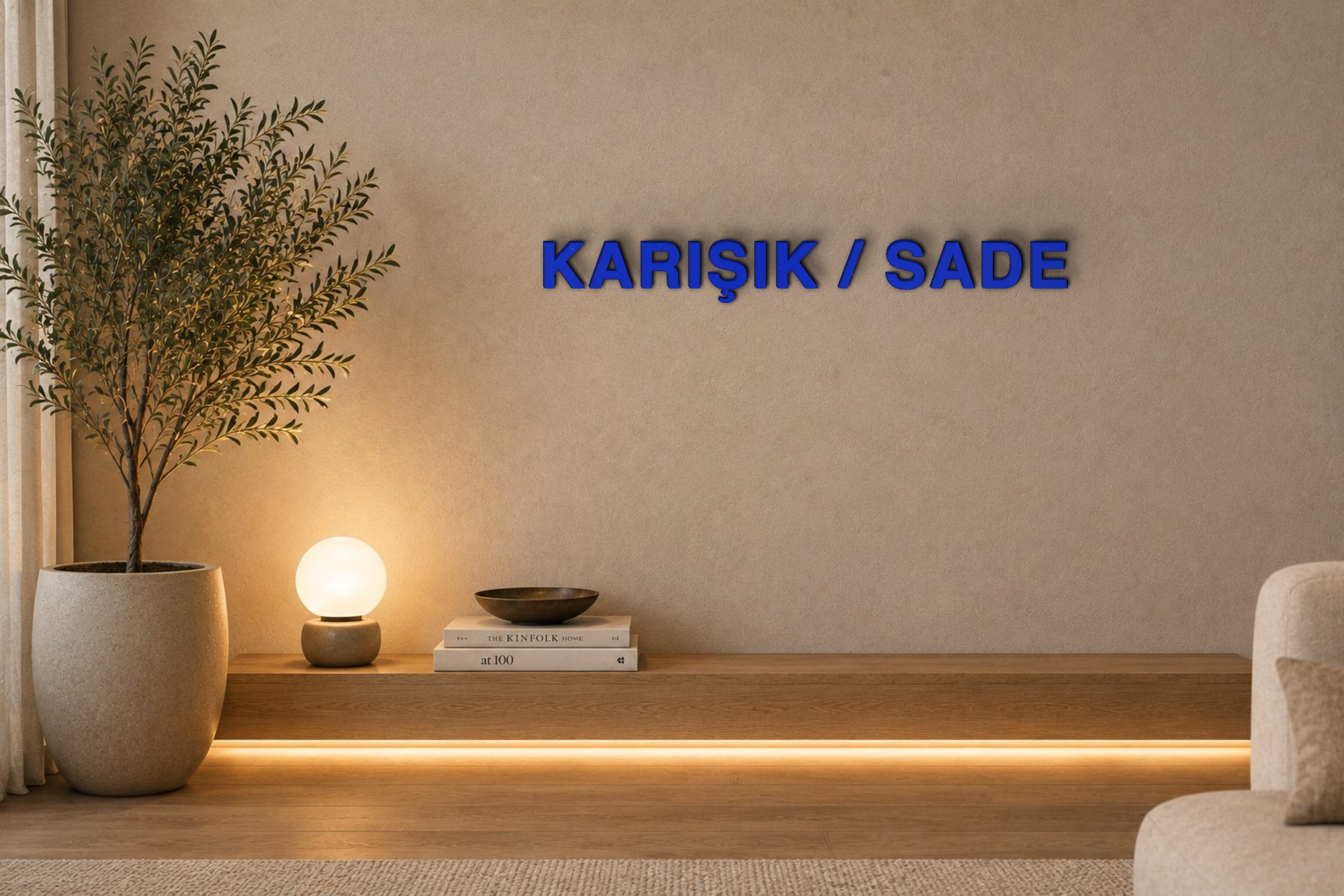 KARIŞIK / SADE Özel 3D Tasarım Duvar Yazısı (navy blue) - 5 cm Yükseklik