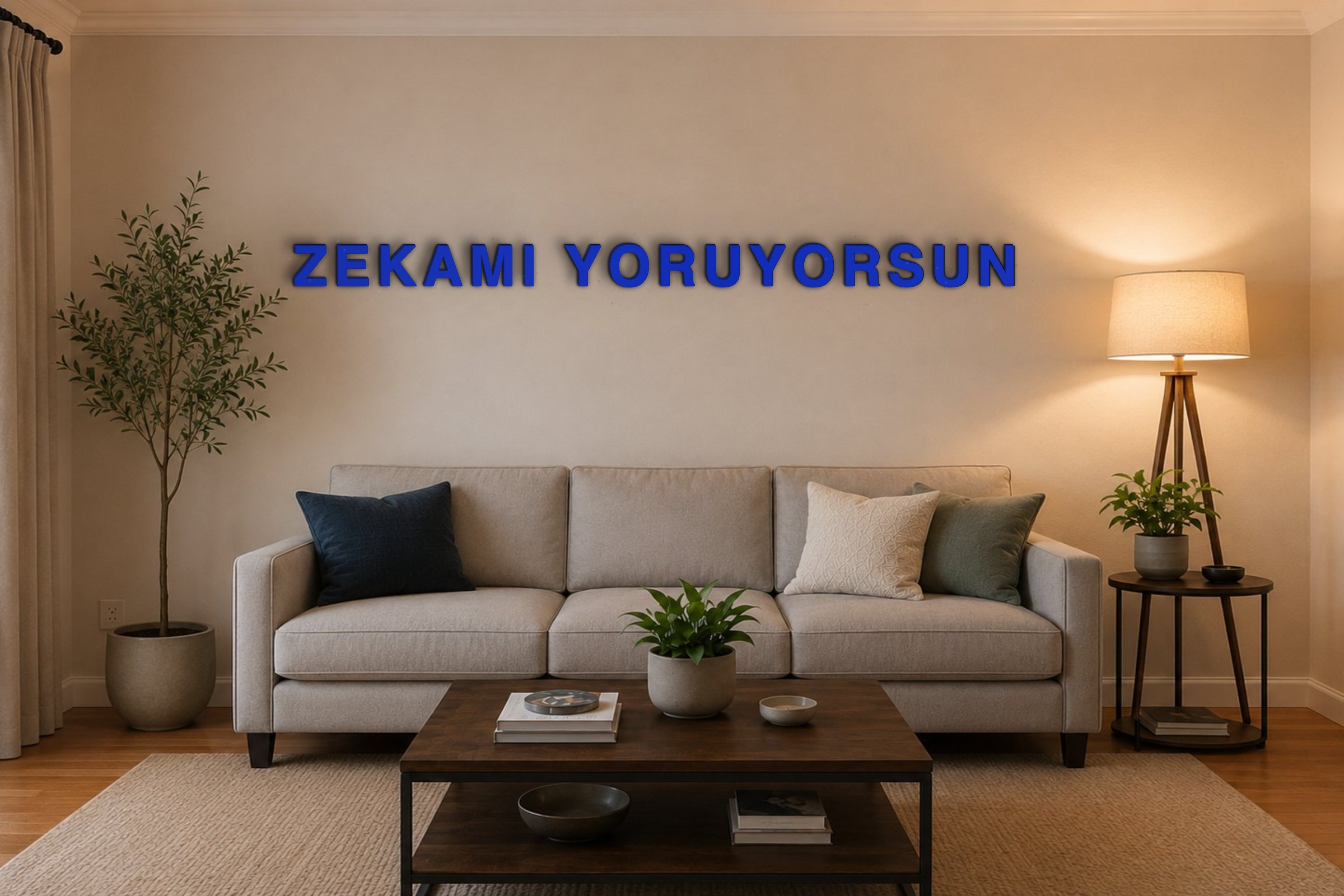 ZEKAMI YORUYORSUN Özel 3D Tasarım Duvar Yazısı (navy blue) - 10 cm Yükseklik