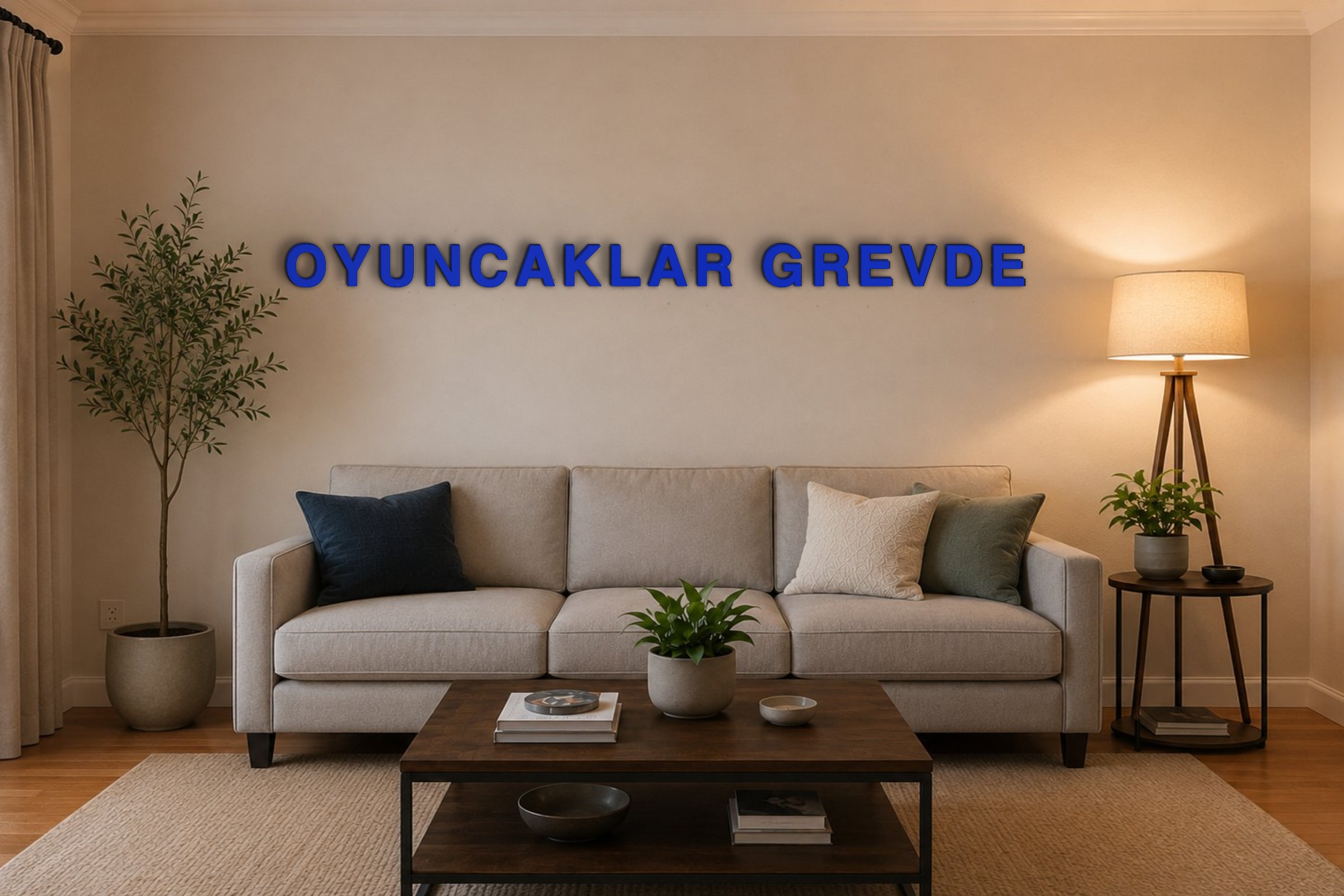 OYUNCAKLAR GREVDE Özel 3D Tasarım Duvar Yazısı (navy blue) - 10 cm Yükseklik