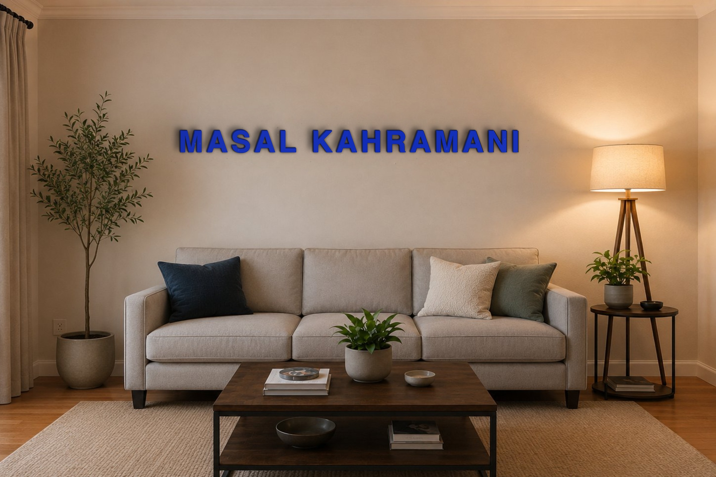 MASAL KAHRAMANI Özel 3D Tasarım Duvar Yazısı (navy blue) - 10 cm Yükseklik