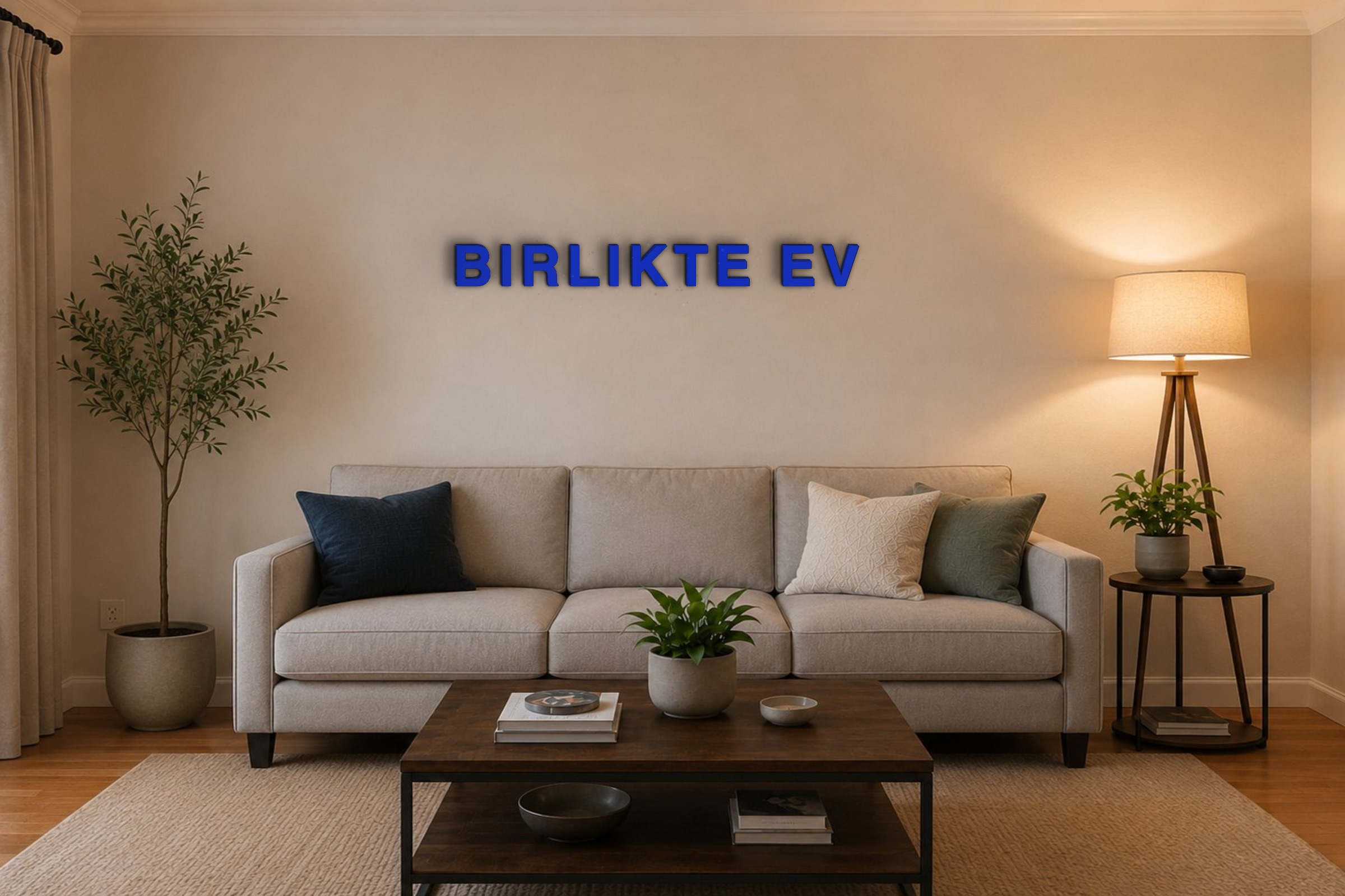 BIRLIKTE EV Özel 3D Tasarım Duvar Yazısı (navy blue) - 10 cm Yükseklik