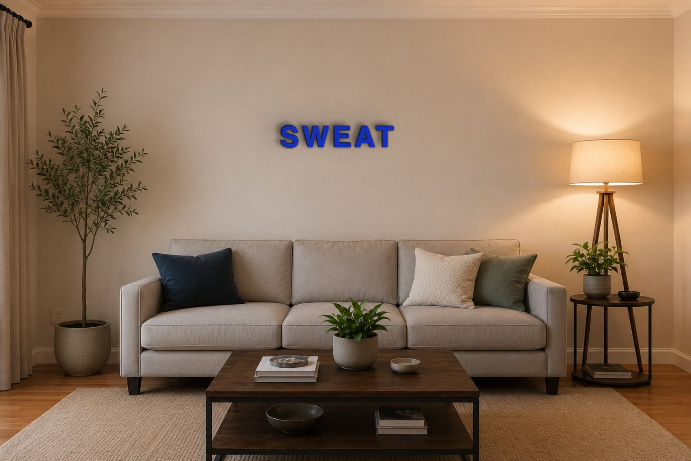 SWEAT Özel 3D Tasarım Duvar Yazısı (navy blue) - 10 cm Yükseklik