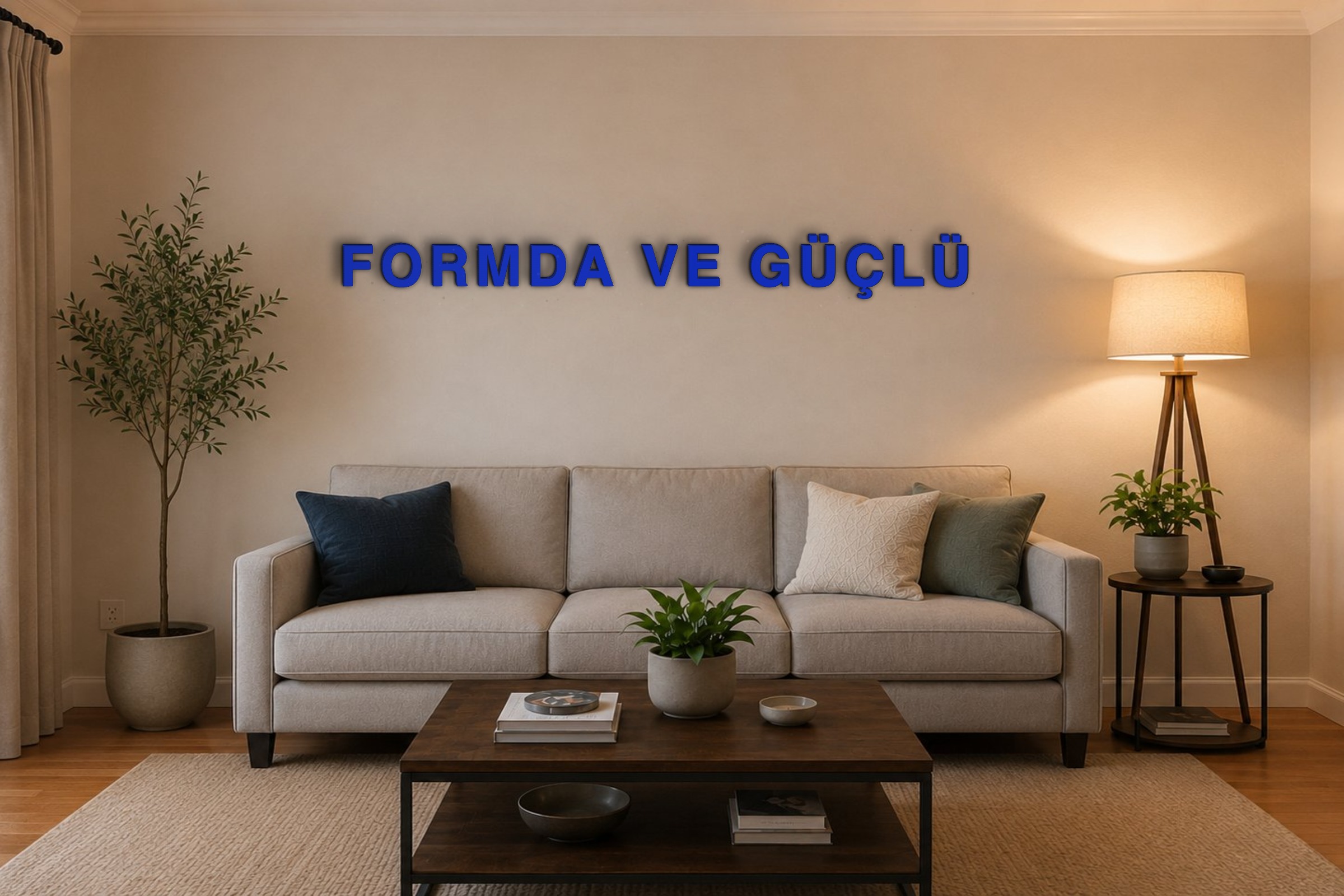 FORMDA VE GÜÇLÜ Özel 3D Tasarım Duvar Yazısı (navy blue) - 10 cm Yükseklik