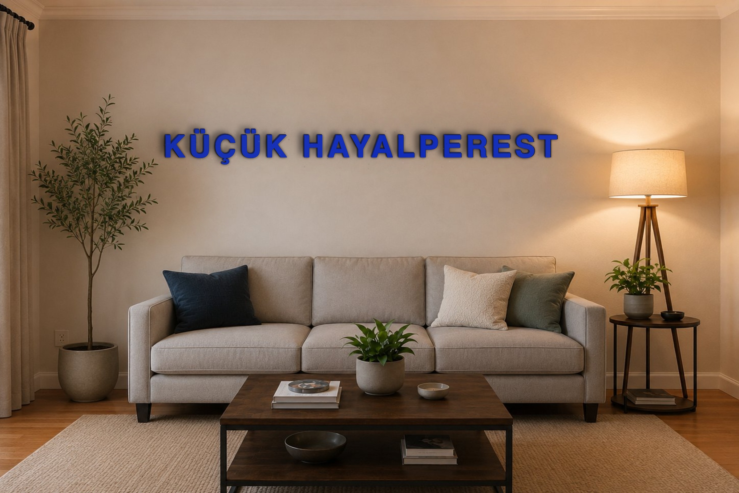 KÜÇÜK HAYALPEREST Özel 3D Tasarım Duvar Yazısı (navy blue) - 10 cm Yükseklik