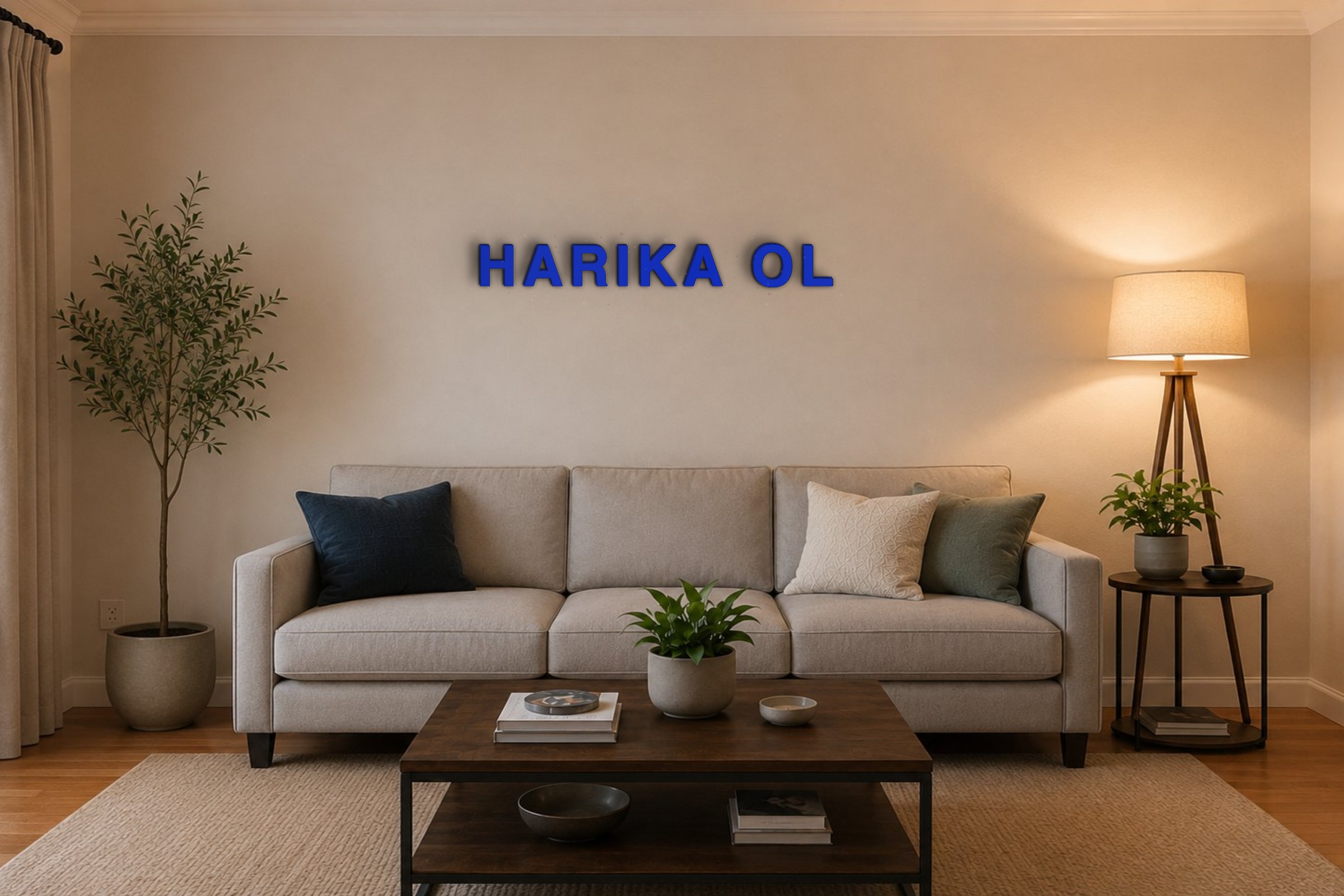 HARIKA OL Özel 3D Tasarım Duvar Yazısı (navy blue) - 10 cm Yükseklik