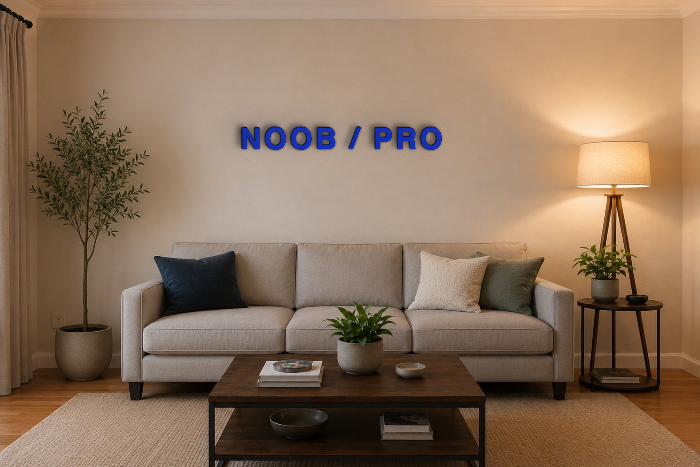 NOOB / PRO Özel 3D Tasarım Duvar Yazısı (navy blue) - 10 cm Yükseklik